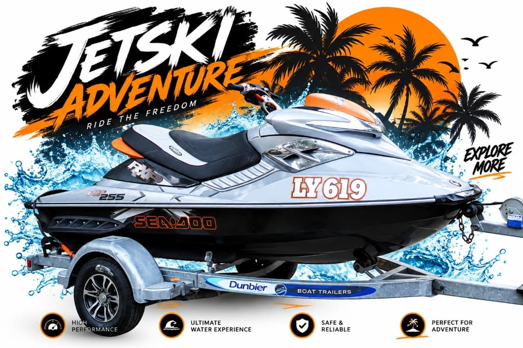 Silver Sea-Doo jet ski